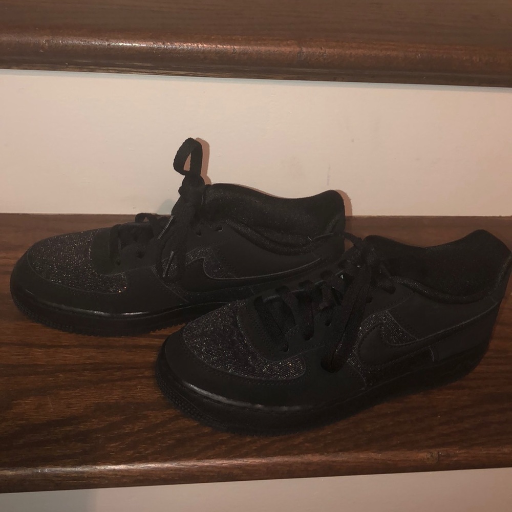 Big kids All black Nike Air Force Ones